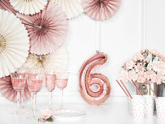 Rose Gold Mini Foil Number Balloon - 6