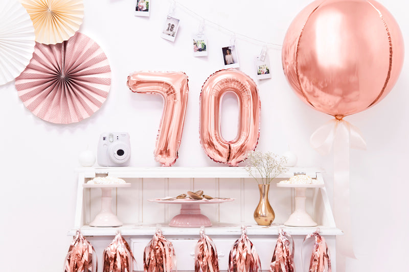 Rose Gold Mini Foil Number Balloon - 7