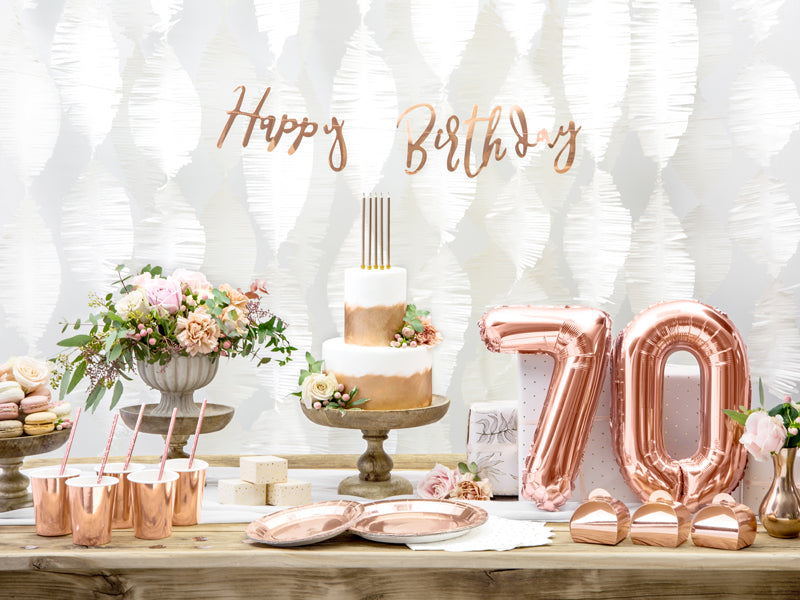 Rose Gold Mini Foil Number Balloon - 7