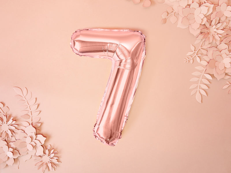 Rose Gold Mini Foil Number Balloon - 7