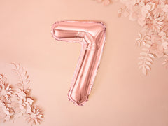 Rose Gold Mini Foil Number Balloon - 7