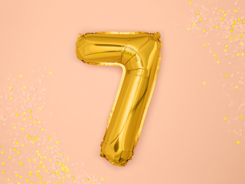 Gold Mini Foil Number Balloon - 7
