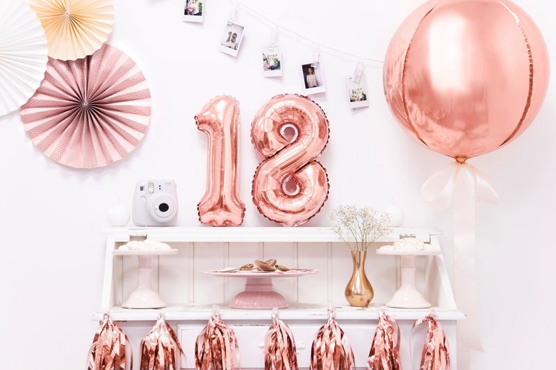 Rose Gold Mini Foil Number Balloon - 8