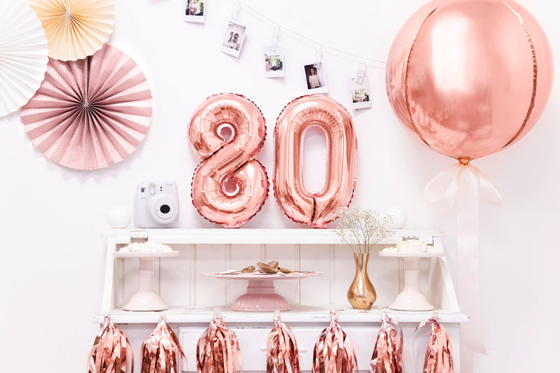 Rose Gold Mini Foil Number Balloon - 8