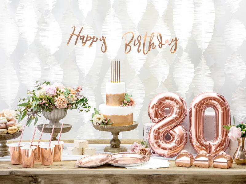 Rose Gold Mini Foil Number Balloon - 8