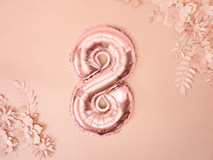 Rose Gold Mini Foil Number Balloon - 8