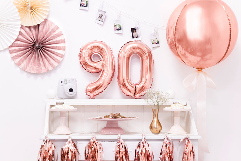 Rose Gold Mini Foil Number Balloon - 9