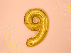 Gold Mini Foil Number Balloon - 9