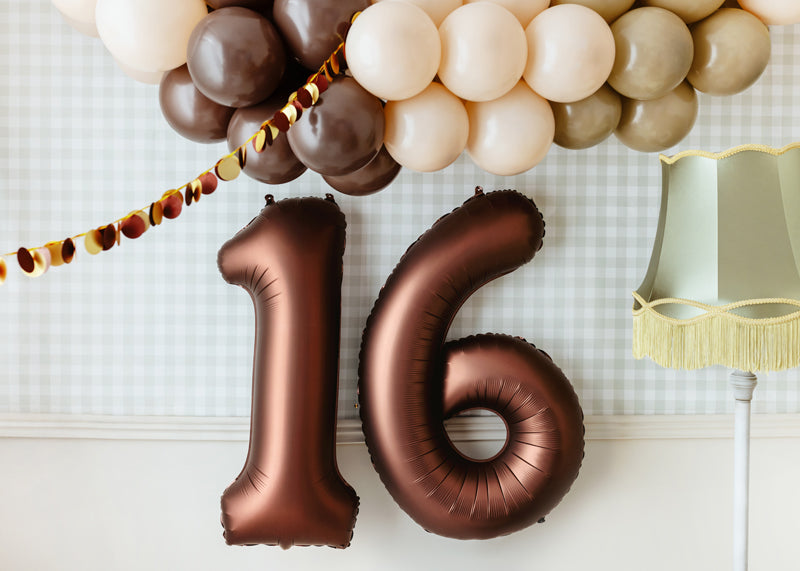 Mocha Giant Foil Number Balloon - 6
