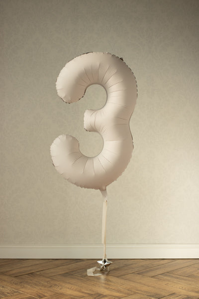 White Sand Giant Foil Number Balloon - 3