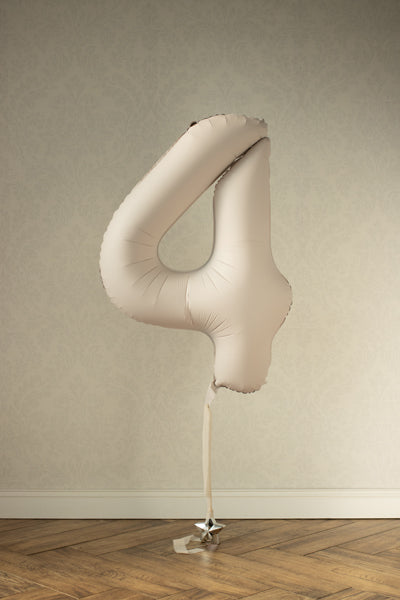 White Sand Giant Foil Number Balloon - 4