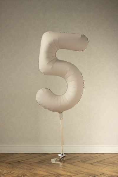 White Sand Giant Foil Number Balloon - 5