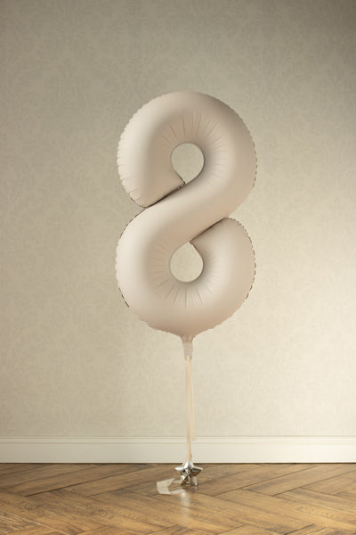White Sand Giant Foil Number Balloon - 8
