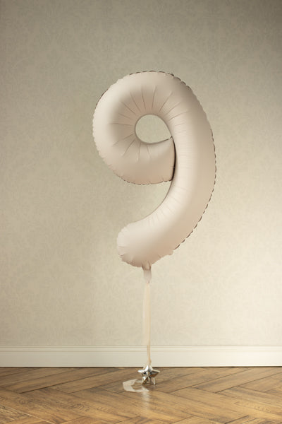 White Sand Giant Foil Number Balloon - 9