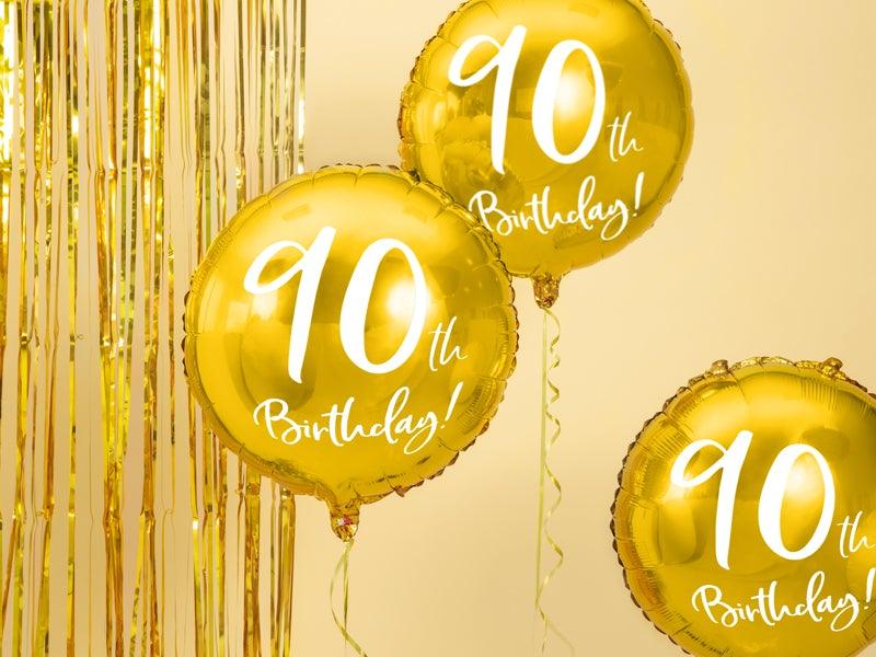 Gold 90th Birthday Foil Balloon