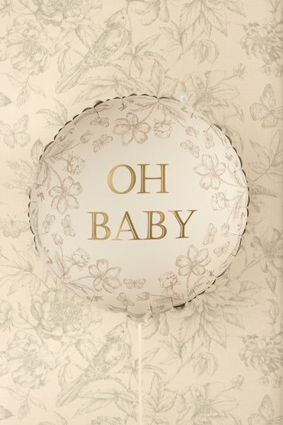 Floral Oh Baby Round Foil Balloon