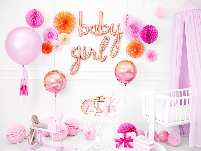 Rose Gold Baby Script Foil Balloons