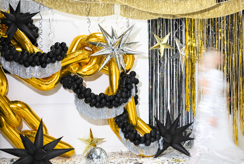 Large Silver Starburst Foil Balloon