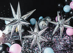 Large Silver Starburst Foil Balloon