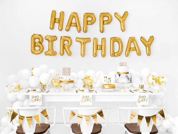 Gold Happy Birthday Foil Balloons