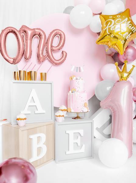 Rose Gold One Script Foil Balloons