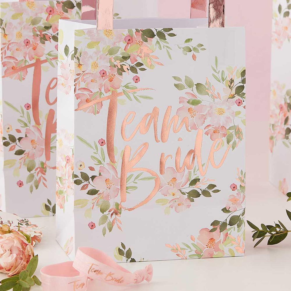 Floral Team Bride Hen Party Bags 5pk