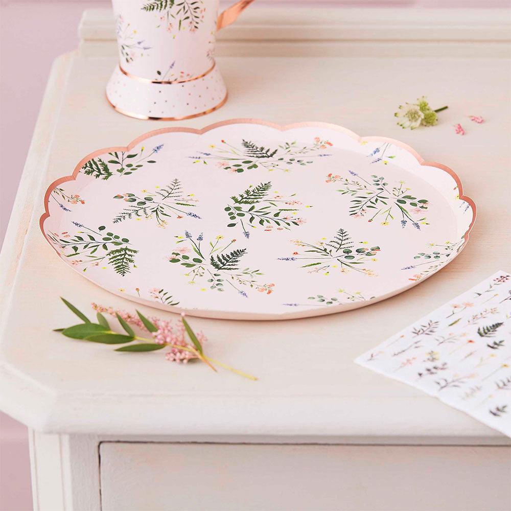 Floral Tea Party Paper Plates 8pk