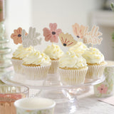 Floral Baby Shower Cupcake Toppers 12pk
