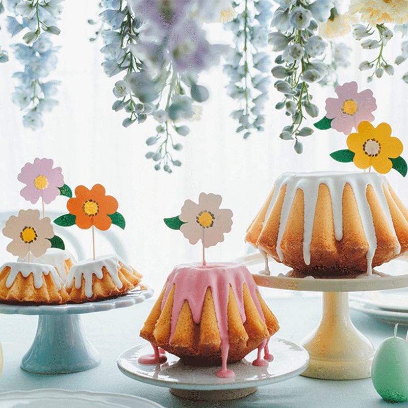Flower Cake Toppers 8pk