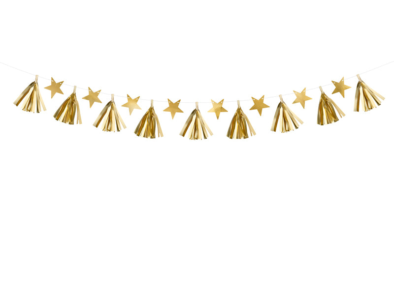 Gold Stars and Tassels garland