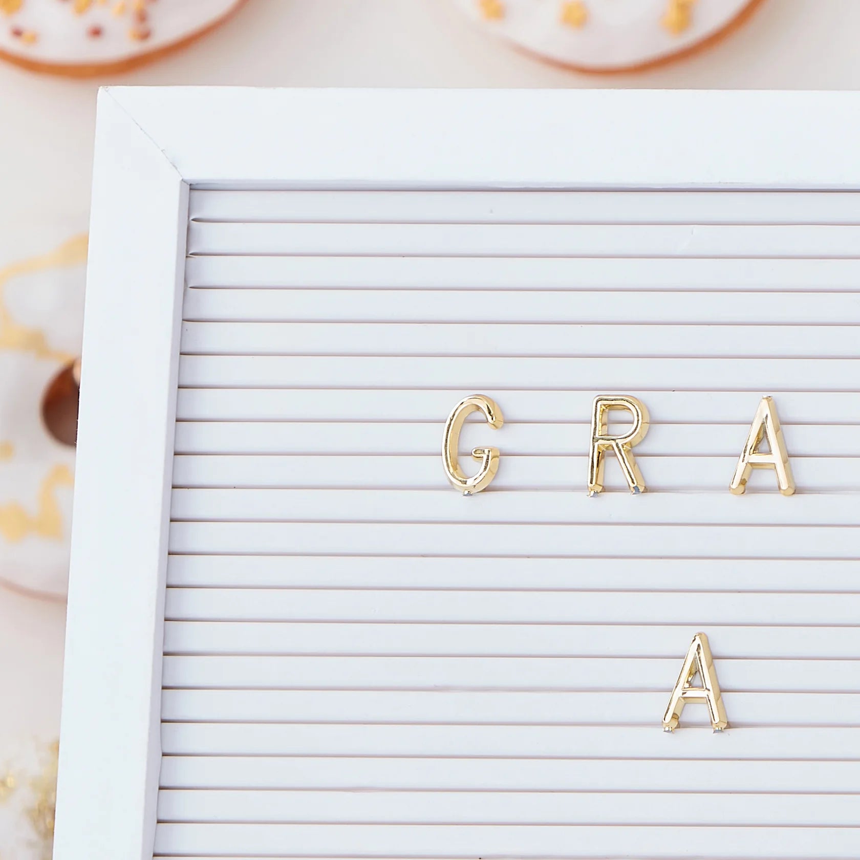 White & Gold Peg Letter Board