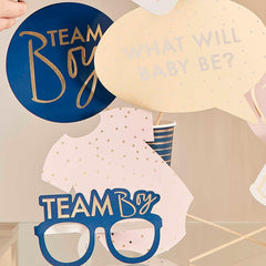 Gold Foiled Gender Reveal Party Photo Booth Props