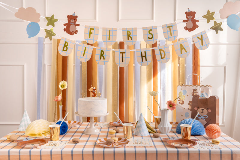 Teddy Bear First Birthday Banner