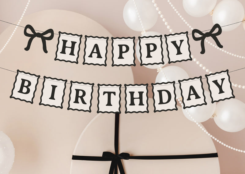 Bows Happy Birthday Banner