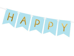 Blue Happy Birthday Banner