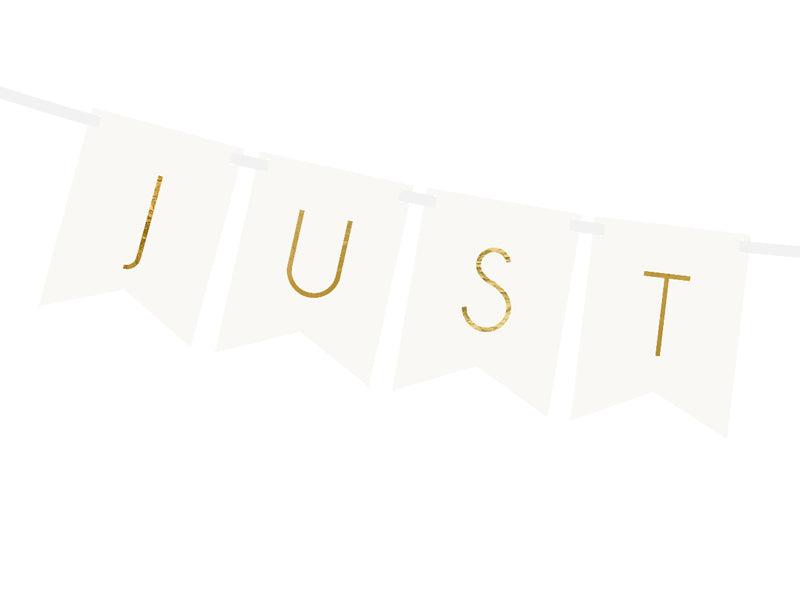 Just Married White Banner