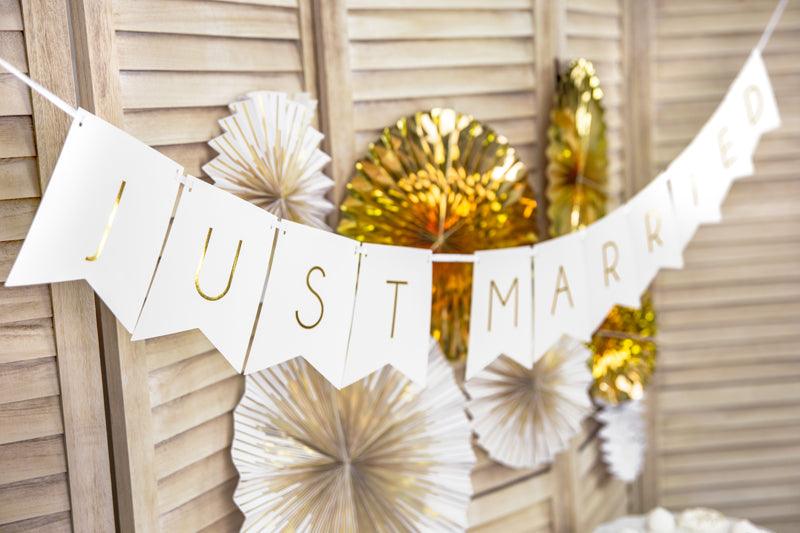Just Married White Banner