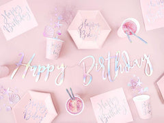 Iridescent Happy Birthday Banner