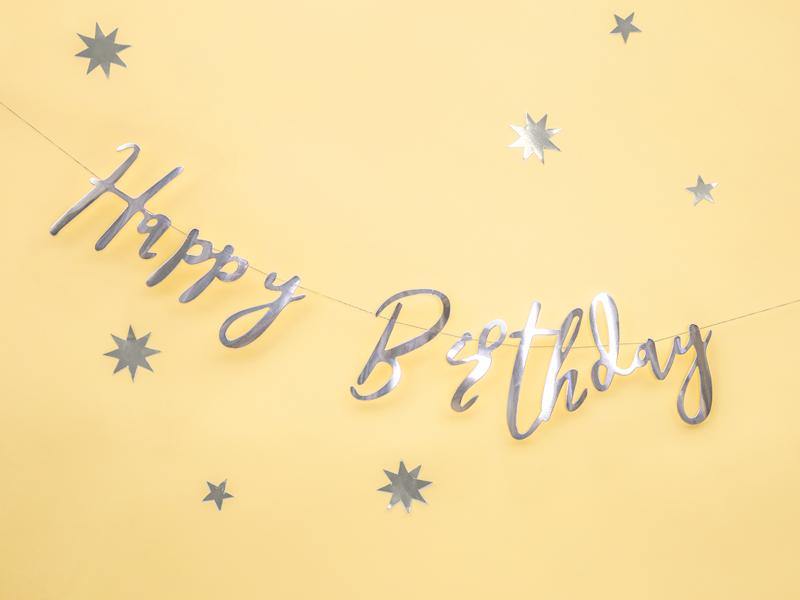 Silver Happy Birthday Banner