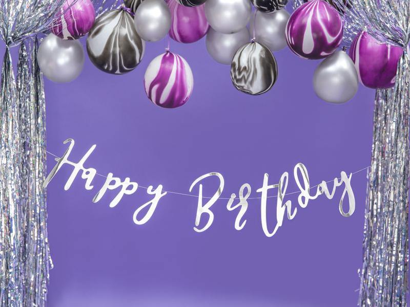Silver Happy Birthday Banner