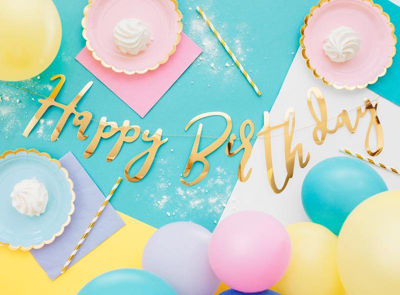 Gold Happy Birthday Banner