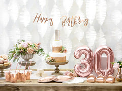 Rose Gold Happy Birthday Banner
