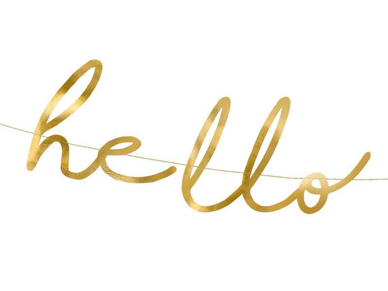 Gold Hello Baby Banner
