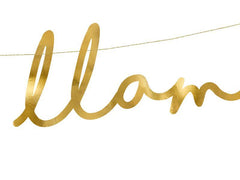 Gold Lalala Llama Banner
