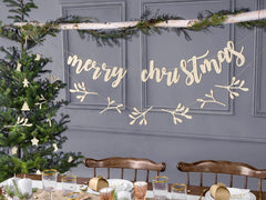 Wooden Merry Christmas Banner