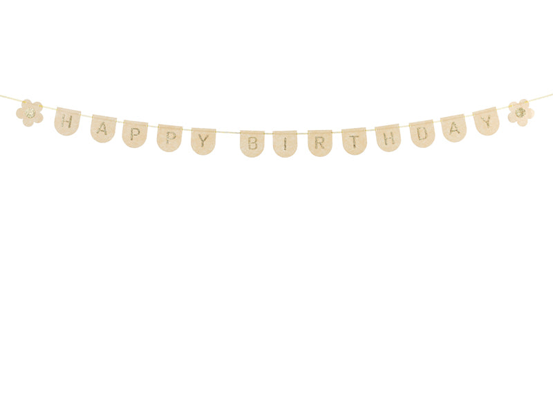 Happy Birthday Pink Felt Banner