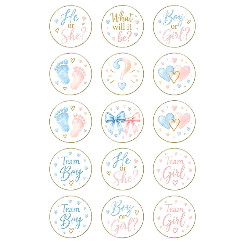 Gender Reveal Edible Icing Cupcake Images
