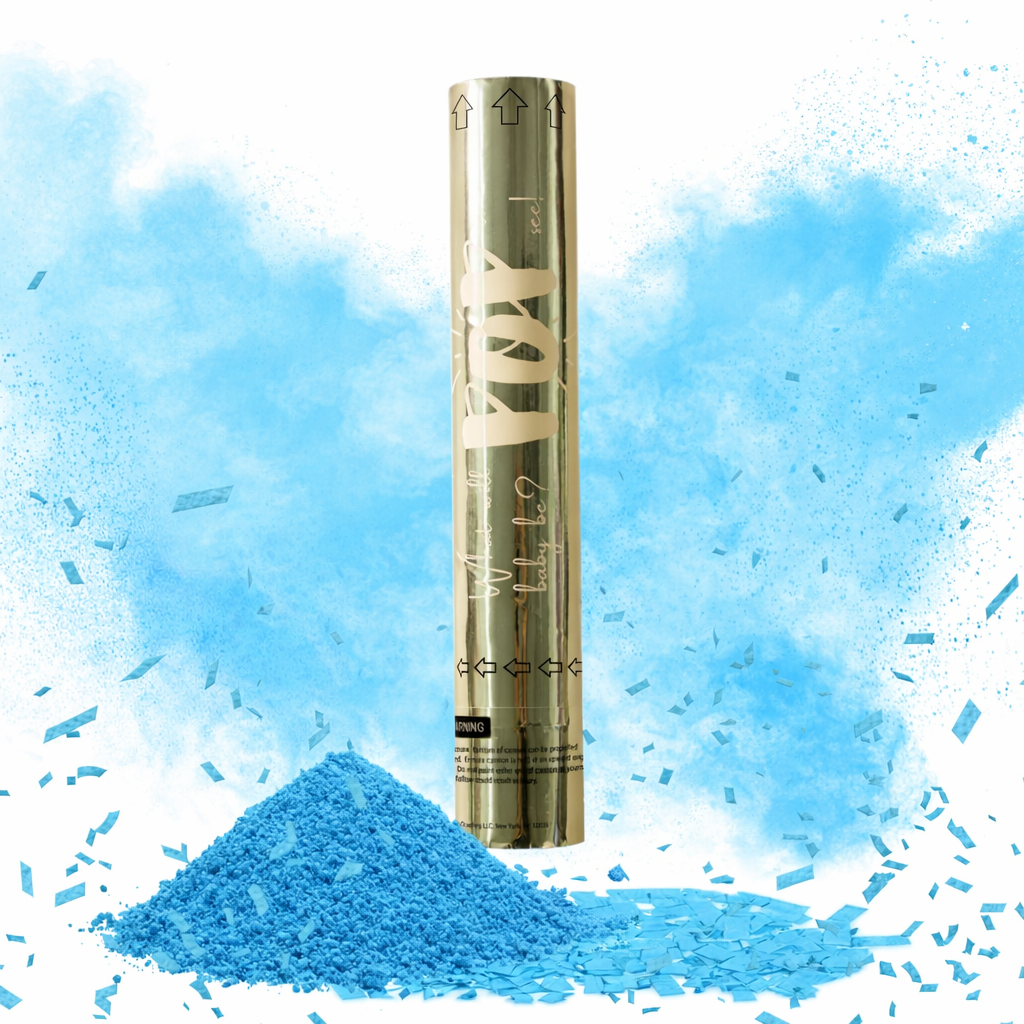Gender Reveal Mixed Smoke & Confetti Cannon - Boy