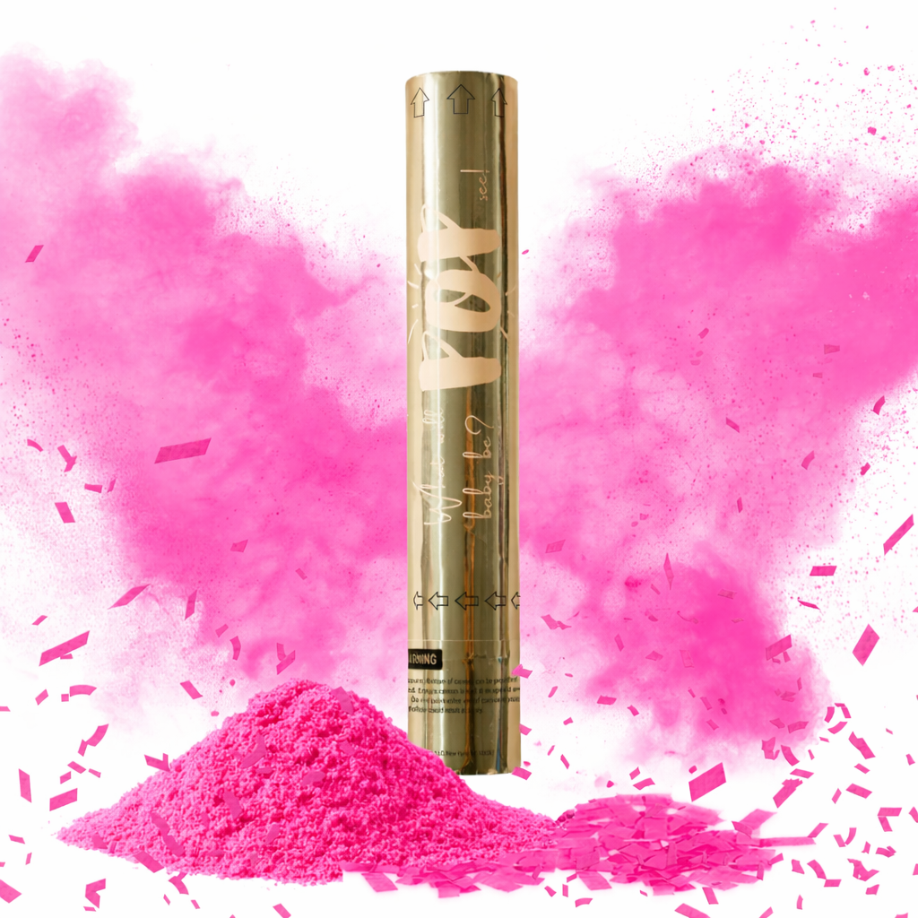Gender Reveal Mixed Smoke & Confetti Cannon - Girl