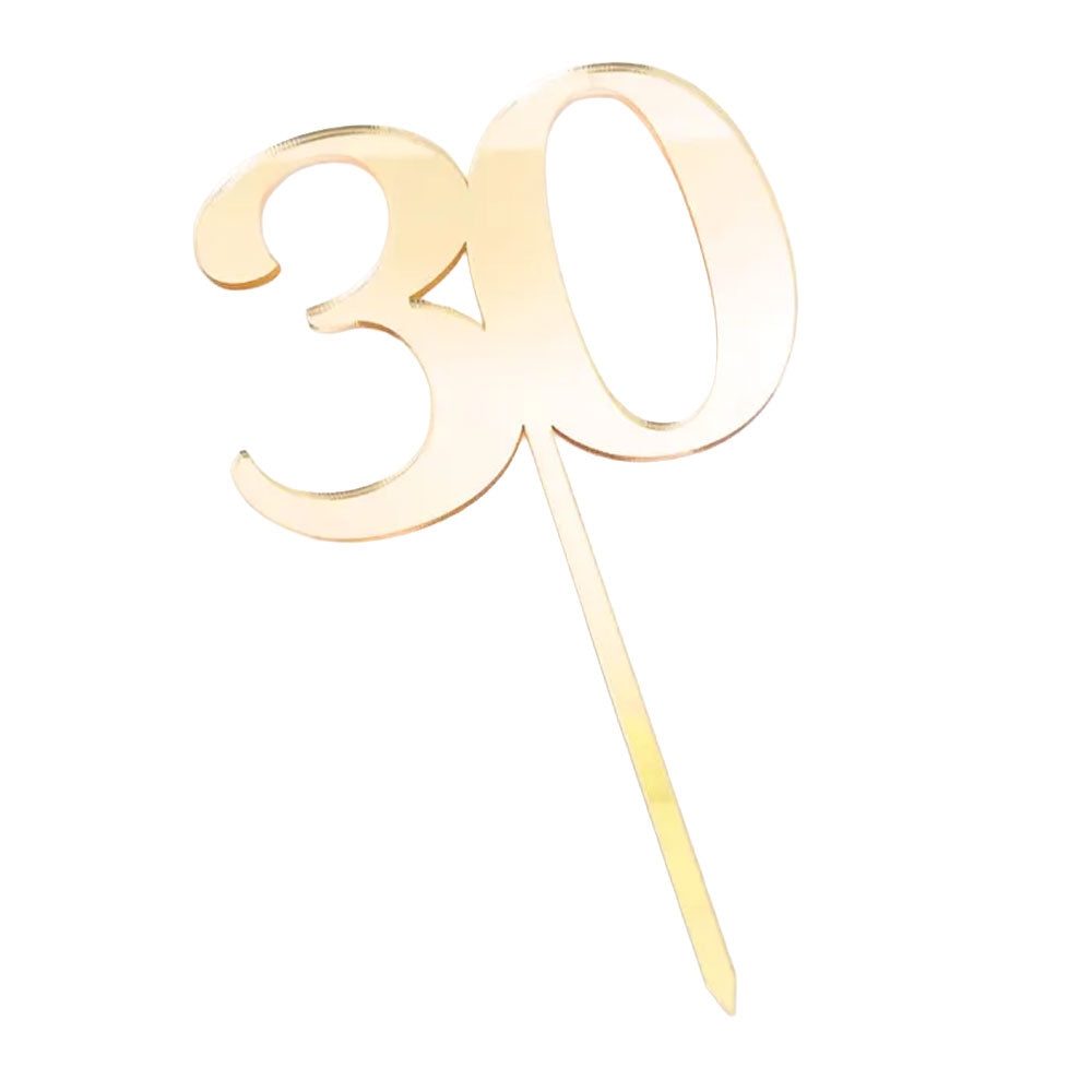 Gold 30 Acrylic Cake Topper